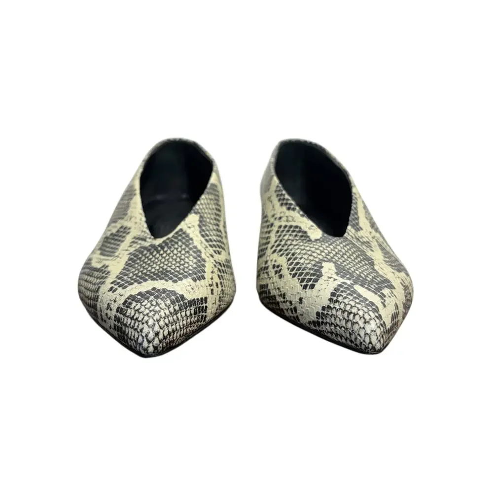 Aeyde Clara Pointed Toe Pumps Creamy Snake Size 38 8 - Picture 3 of 7